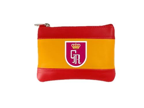 Geldbörse mit spanischer Flagge, königliches Garde-Design, Rot und Gelb, mit Reißverschluss von Piel Cabrera