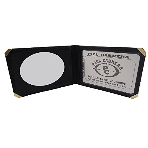 Geldbörse mit Metallecken für Zivilgarde, örtliche Polizei, Zivilschutz, private Sicherheit, rotes Kreuz usw., Schwarz , Klassisch von Piel Cabrera