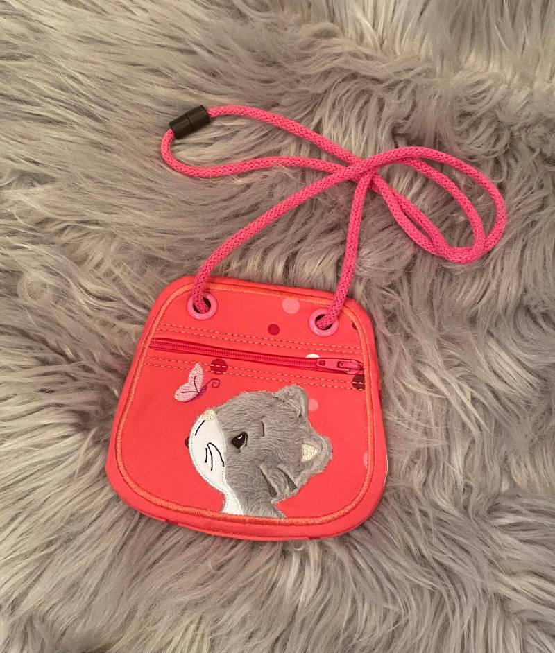 Brustbeutel Geldbörse Zum Umhängen Für Kinder Motiv Katze von PiepundMatz