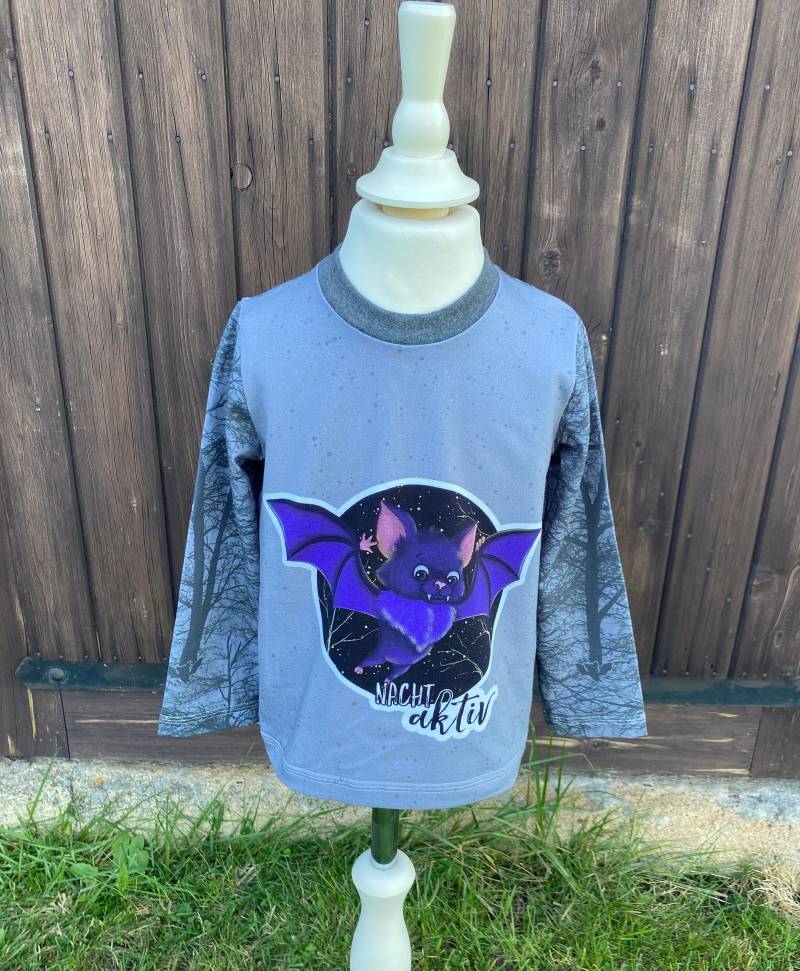 Einzelstück Gr 98/104 Shirt Langarm Fledermaus Unisex von PiepundMatz