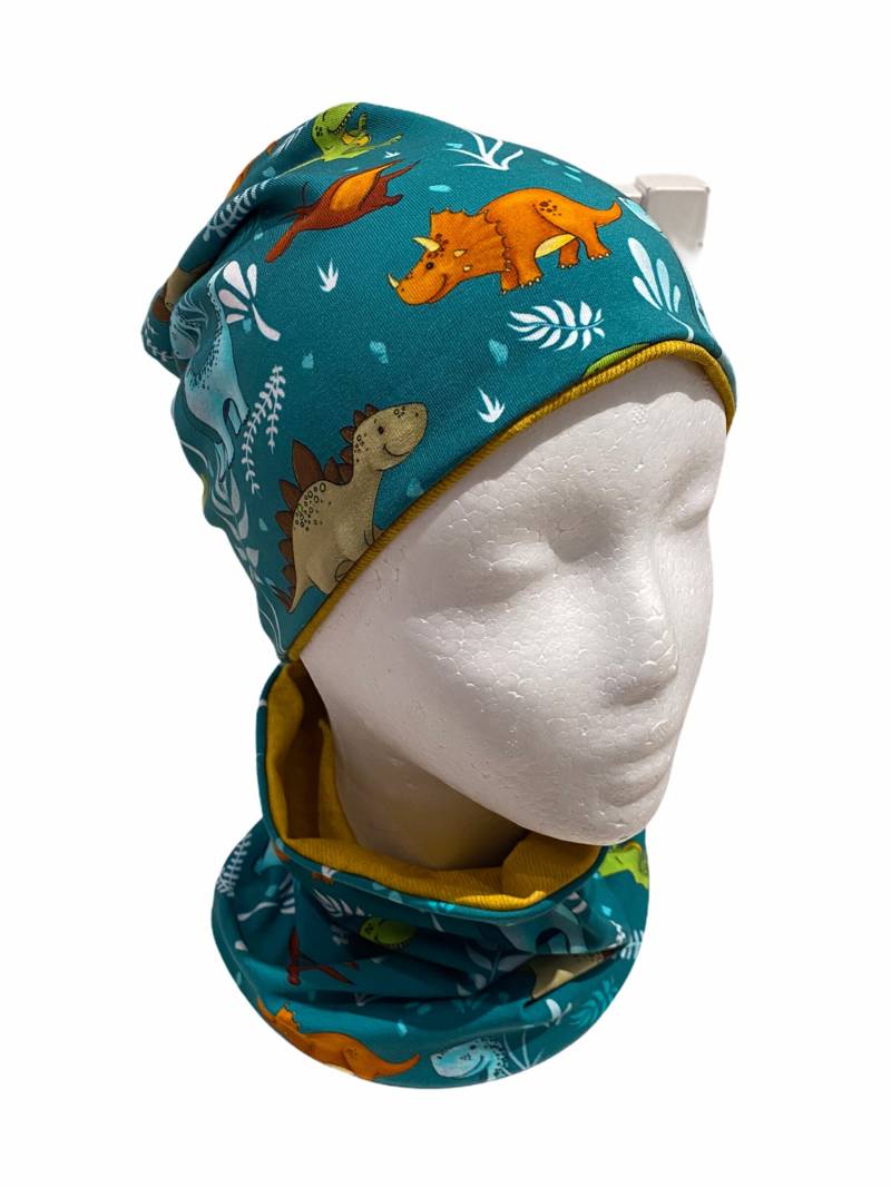 Mütze Und Optionaler Loop Dinosaurier Für Jungs von PiepundMatz