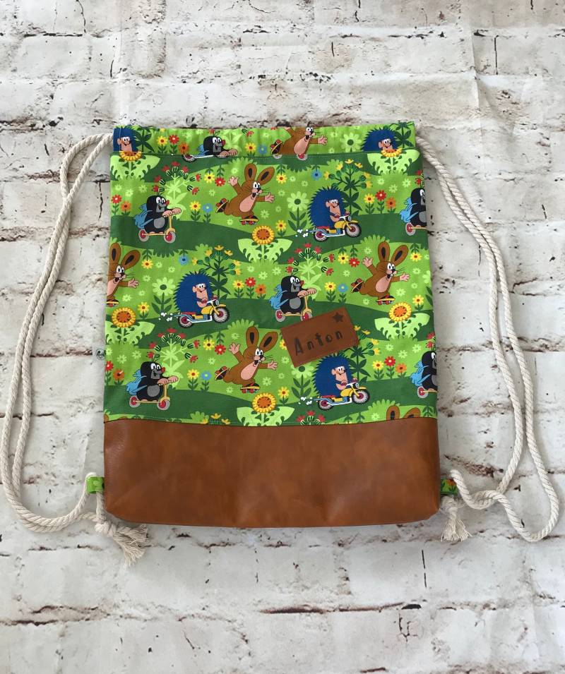 Turnbeutel Rucksack Für Kinder Und Erwachsene Der Kleine Maulwurf Pauli von PiepundMatz