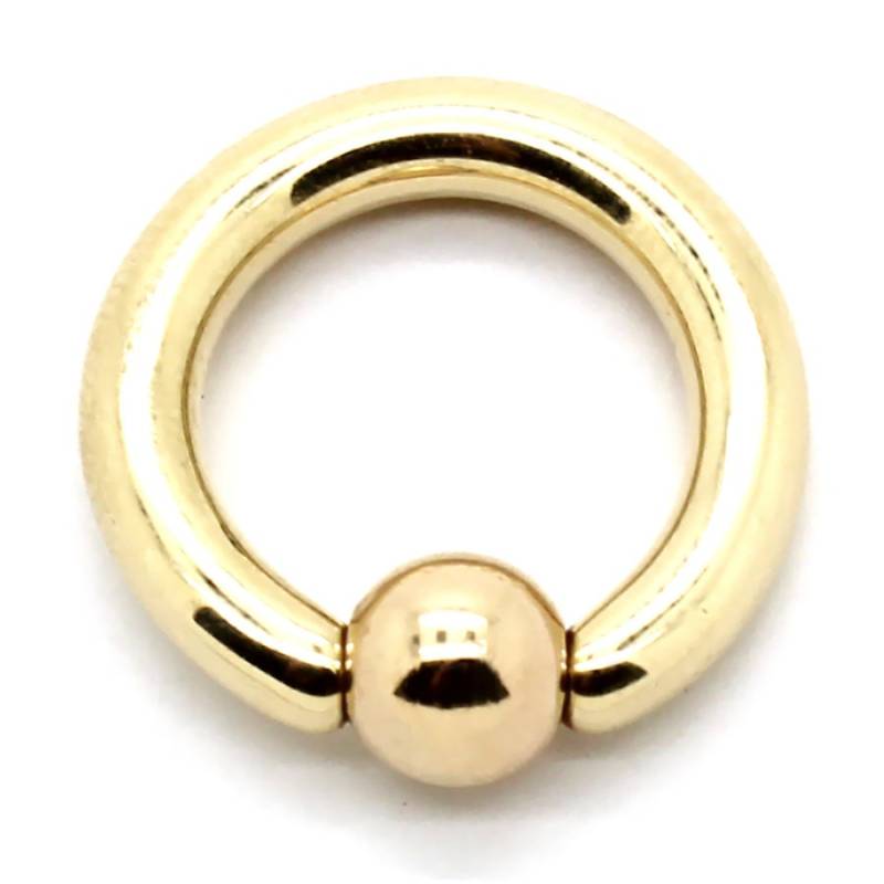 14K Gelb Oder Weiß Gold Captive Bead Ring 6 Gauge X 5/8 "Mit 8mm Kugel von PierceOn