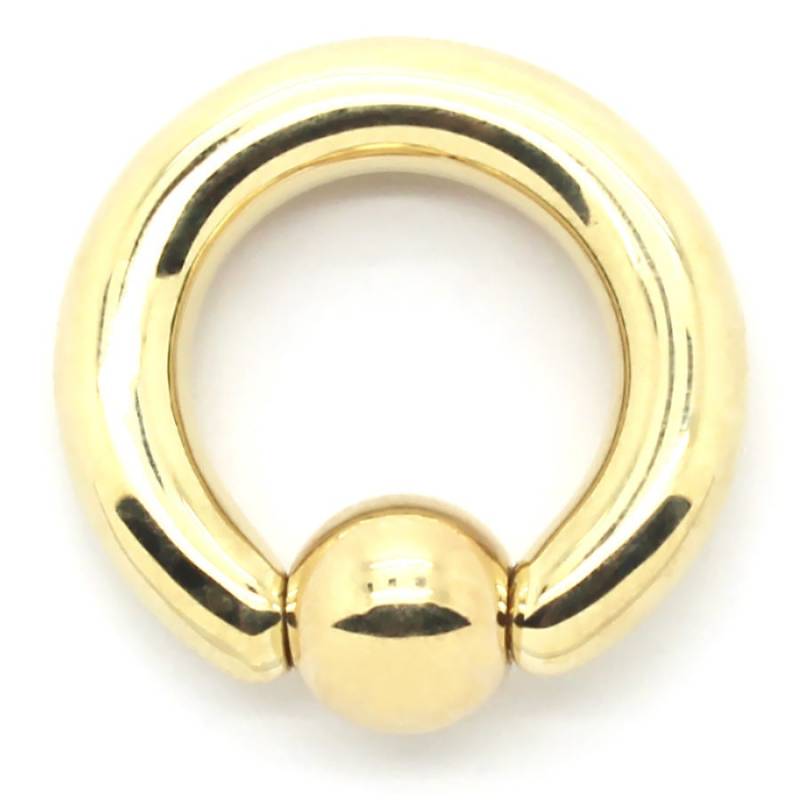 14K Gelb Oder Weiß Gold Captive Bead Ring 6 Gauge X 7/16 "Mit 8mm Kugel von PierceOn