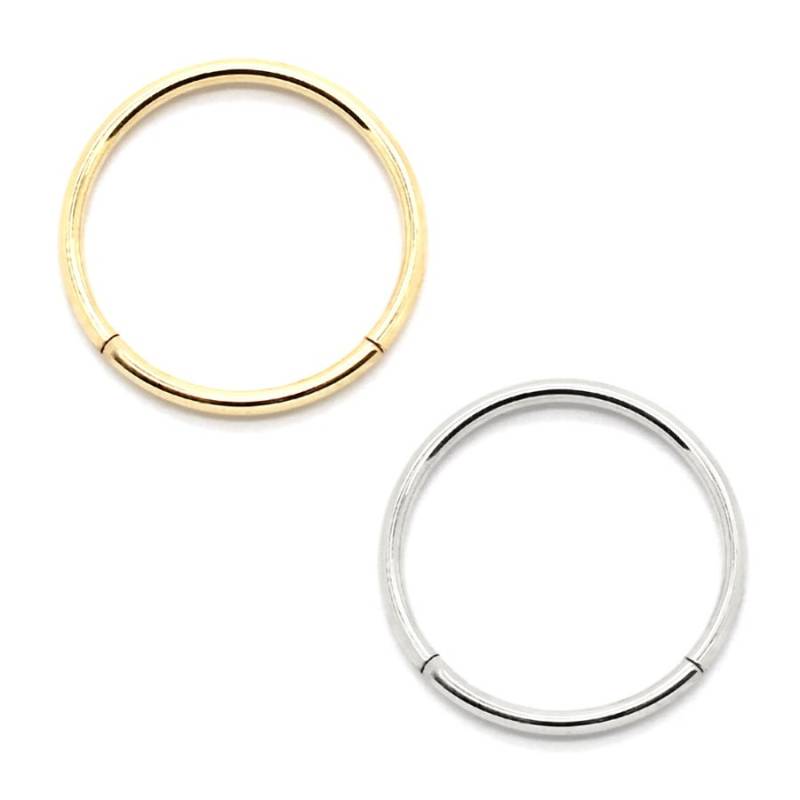14K Gelb Oder Weißgold Segment Septum Lippenknorpel Tragus Nasenring, Helix, Daith - Größen 12G-18G von PierceOn