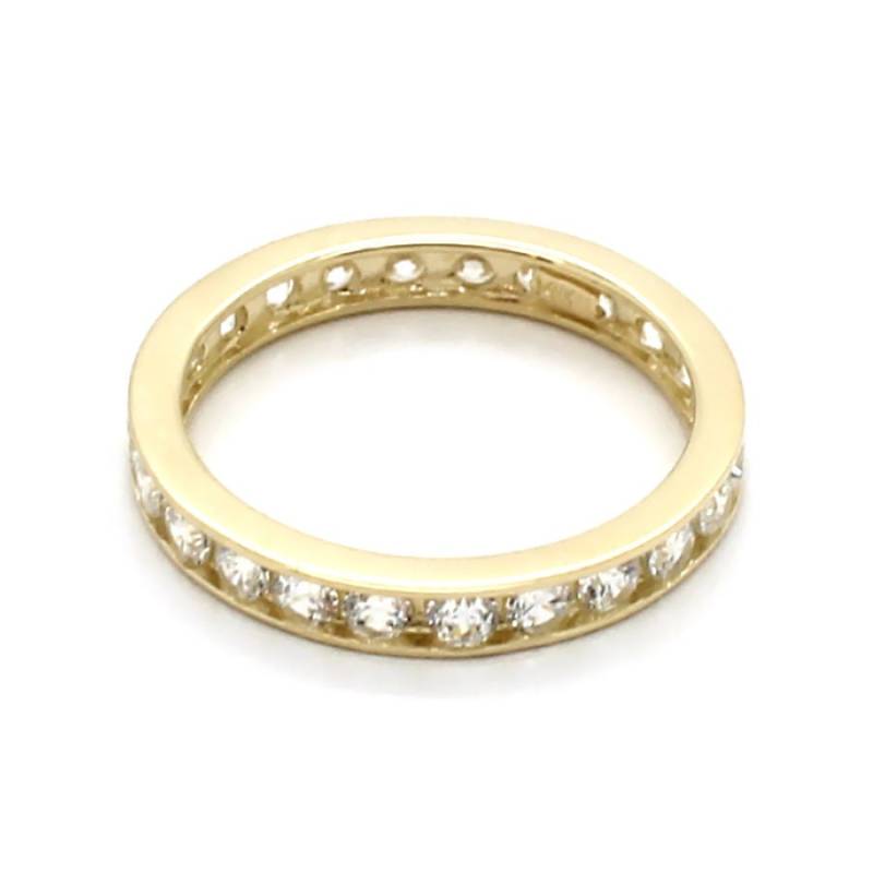 14K Gelbgold Channel-Set Band Zehenring Mit 22 Runden Cz von PierceOn