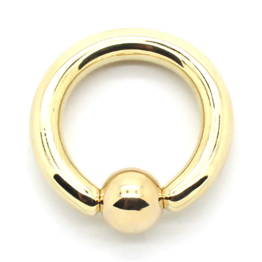 14K Solid Gelb Oder Weiß Gold Captive Bead Ring 10 Gauge, Verschiedene Durchmesser von PierceOn