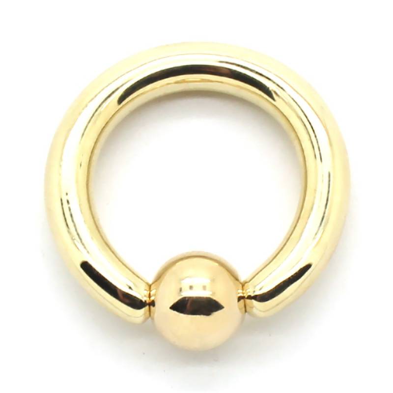 14K Solid Gelb Oder Weiß Gold Captive Bead Ring 10 Gauge, Verschiedene Durchmesser von PierceOn