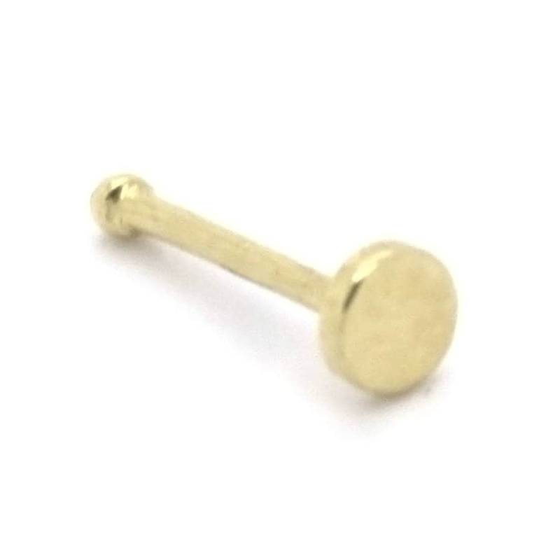 14K Solid Yellow Gold 20G X 7, 5 Mm Nase Knochen Mit 3Mm Scheibe von PierceOn
