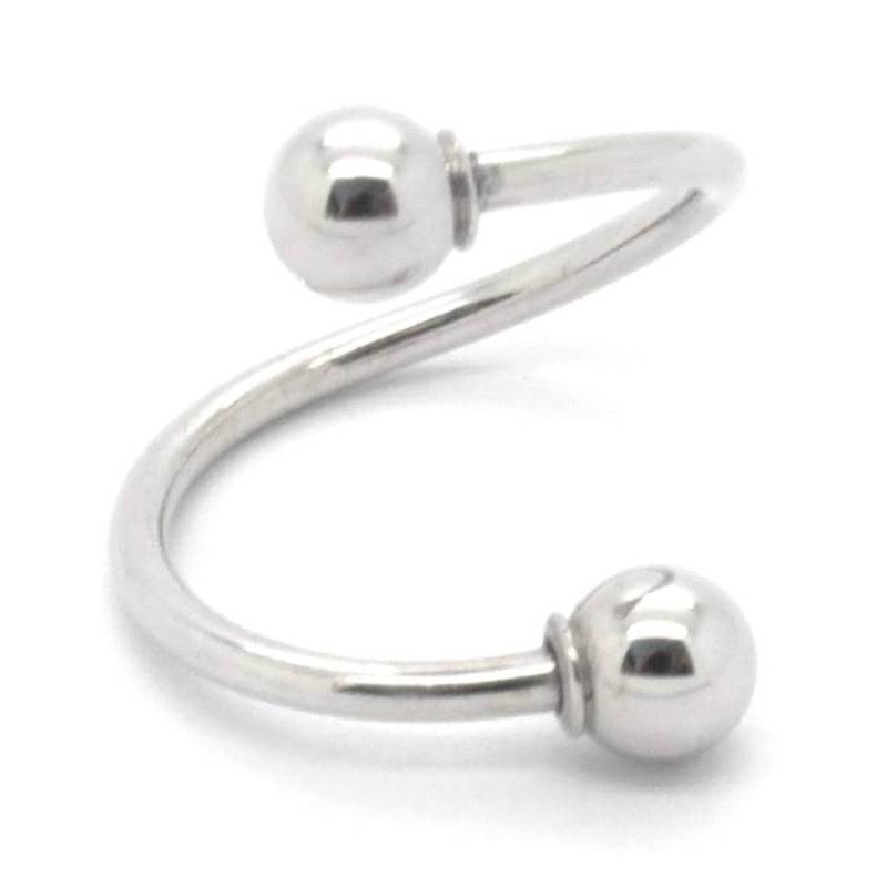 14K Weißgold Spirale/Twister Barbells - Größen 14G-20G Für Knorpelohrring Lip Tragus Augenbrauen Hoop Helix von PierceOn