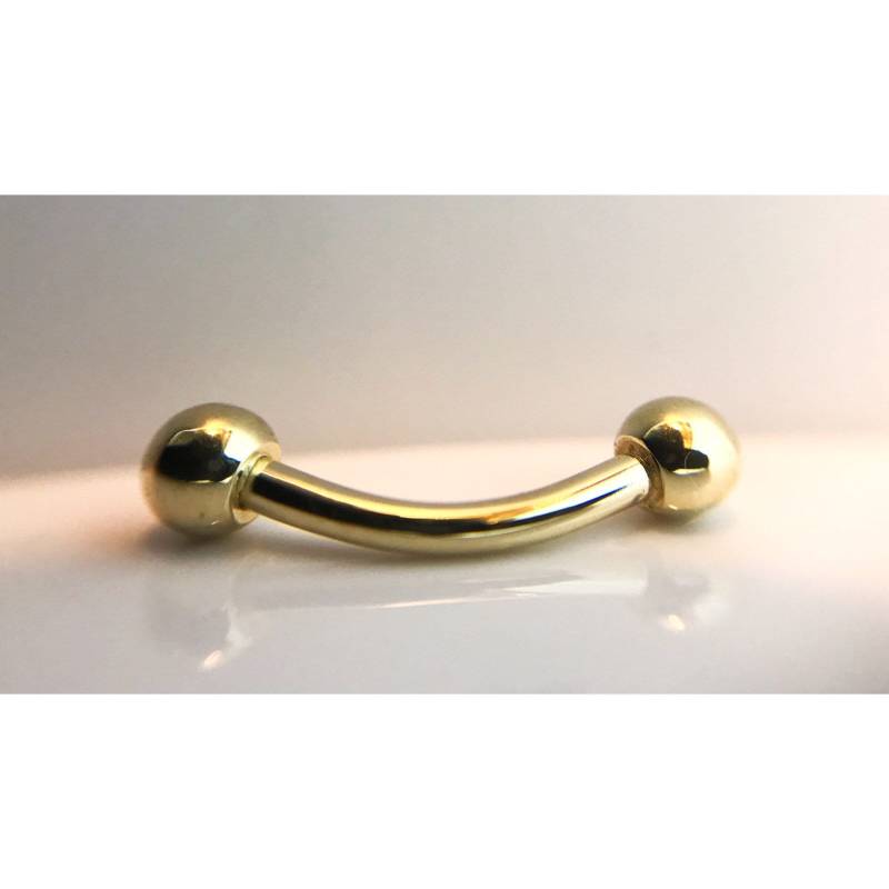 14K Gelb/Weiß Gold Solide 16 Gaze Augenbrauenpiercing von PiercinGuy