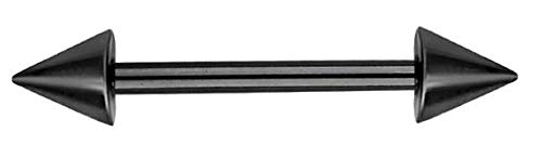 Brustwarzenpiercing Frau Herren Stab Kugeln nickelfrei Nippelpiercing Brust Piercing Titan Schwarz-16mm von PiercingDoc