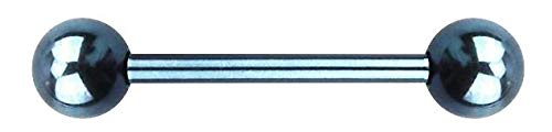 Brustwarzenpiercing Titan Frau Herren Stab Kugeln nickelfrei Nippelpiercing Brust Piercing Blau-14mm von PiercingDoc
