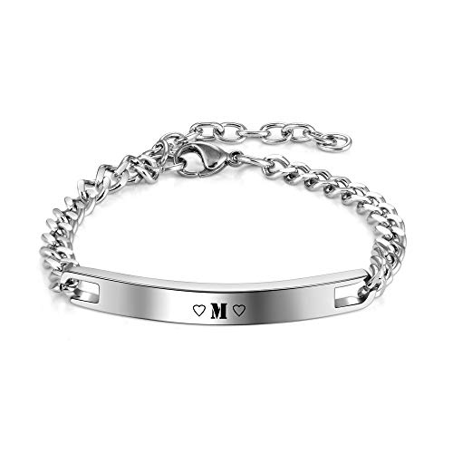 PiercingJak Armband mit Gravur Namen ID Armband Edelstahl Panzerkette Armkette Liebe Freundschaft Personalisierte Geschenke für Damen Frauen von PiercingJak