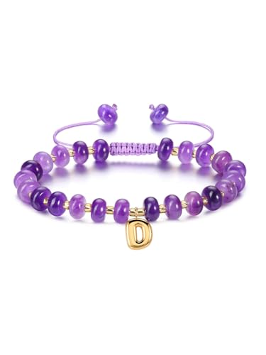 PiercingJak Damen Armband mit Buchstaben Perlenarmband Jade Perlen Armbänder A-Z Charms Freundschaftsarmband Boho Schmuck Personalisierte Geschenke für Frauen Mädchen Freundin Schwester von PiercingJak