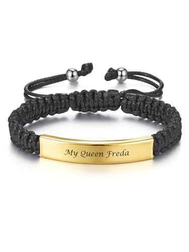 PiercingJak Partner Armbänder mit Gravur Freundschaftsarmbänder Herren Damen Armband mit Edelstahl ID Tag Namen Armkette Freundschaft Liebe Schmuck Personalisierte Geschenke für Männer Frauen von PiercingJak