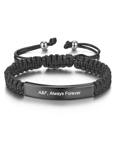 PiercingJak Partner Armbänder mit Gravur Freundschaftsarmbänder Herren Damen Armband mit Edelstahl ID Tag Namen Armkette Freundschaft Liebe Schmuck Personalisierte Geschenke für Männer Frauen von PiercingJak