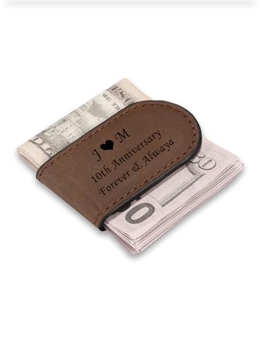 PiercingJak Personalisierte Geldklammer mit Gravur magnetische Geldklammern für Herren ID Namen Geldscheinklammer Geldscheine Kreditkarte Money Clip Leder Schmaler Kartenhalter Geschenke für Männer von PiercingJak