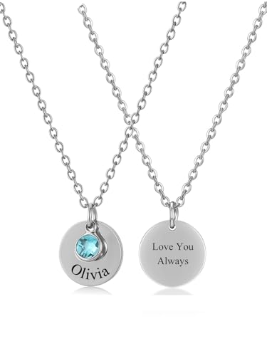 PiercingJak Personalisierte Namenskette Damen Kette mit Gravur und Kristall Geburtsstein Namen Buchstaben Initialen Datum Halskette Silber Geburtstag Taufe Geschenke für Frauen Mädchen PiercingJak Personalisierte Namenskette Damen Kette mit Gravur und Kristall Geburtsstein Namen Buchstaben Initialen Datum Halskette Silber Geburtstag Taufe Geschenke für Frauen Mädchen von PiercingJak