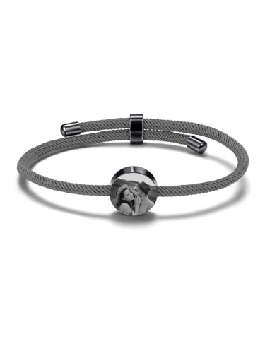 PiercingJak Personalisiertes Armband Herren Damen Edelstahl Charm mit Foto Gravur Segeltau Armbänder verstellbar Fotoarmband Personalisierte Geschenke für Männer Frauen Junge von PiercingJak