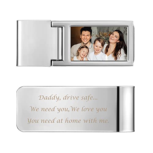 PiercingJak Personalized Gravur Herren Geldscheinklammer Metall Geldklammer Geldclip Business Credit Card Holder Money Clip, Silber von PiercingJak