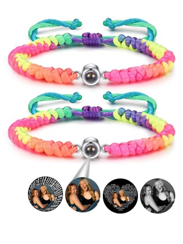 PiercingJak Projektion Armband Foto Partner Armbänder mit Bild im Stein Personalisiertes Armband Fotoarmband Fernbeziehung Personalisierte Geschenk für Freundin Paare Männer Frauen von PiercingJak