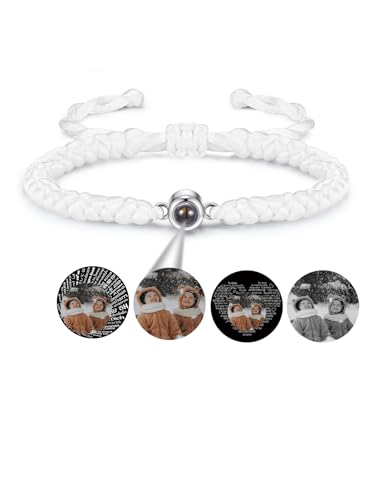 PiercingJak Projektion Armband Foto Partner Armbänder mit Bild im Stein Personalisiertes Armband Fotoarmband Fernbeziehung Personalisierte Geschenk für Freundin Paare Männer Frauen von PiercingJak
