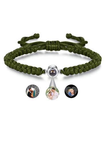PiercingJak Projektion Armband Foto Partner Armbänder mit Bild im Stein Personalisiertes Armband Fotoarmband Fernbeziehung Personalisierte Geschenk für Freundin Paare Männer Frauen von PiercingJak