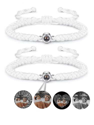 PiercingJak Projektion Armband Foto Partner Armbänder mit Bild im Stein Personalisiertes Armband Fotoarmband Fernbeziehung Personalisierte Geschenk für Freundin Paare Männer Frauen von PiercingJak