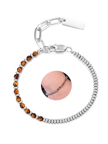 PiercingJak Tigerauge Armband Herren Perlenarmband Natürliche Edelstein Perlen Armbänder für Männer Junge Glücksarmband Charms Schmuck Spirituelle Geschenke von PiercingJak