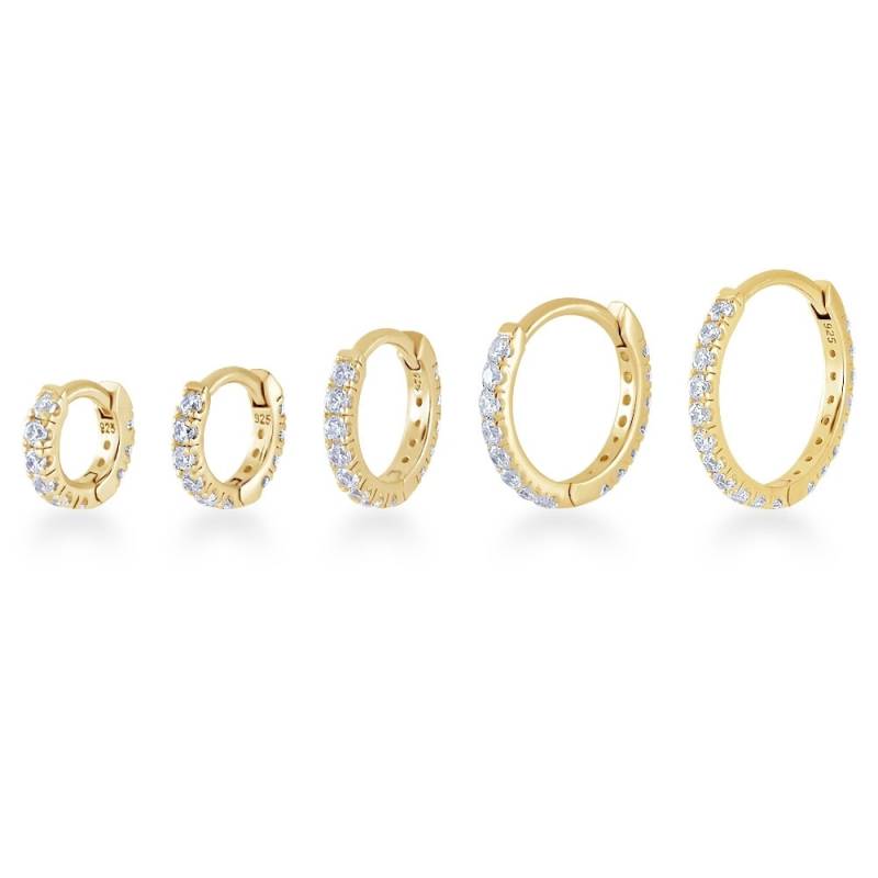 Gold Plattierter Zirkonia Diamant Eternity Ring - Huggie Hoop Saatkrähe Knorpel Helix Lobe Ohrring | 1 Stück Gold Plattierter Zirkonia Diamant Eternity Ring - Huggie Hoop Saatkrähe Knorpel Helix Lobe Ohrring | 1 Stück von PiercingRoomByJay