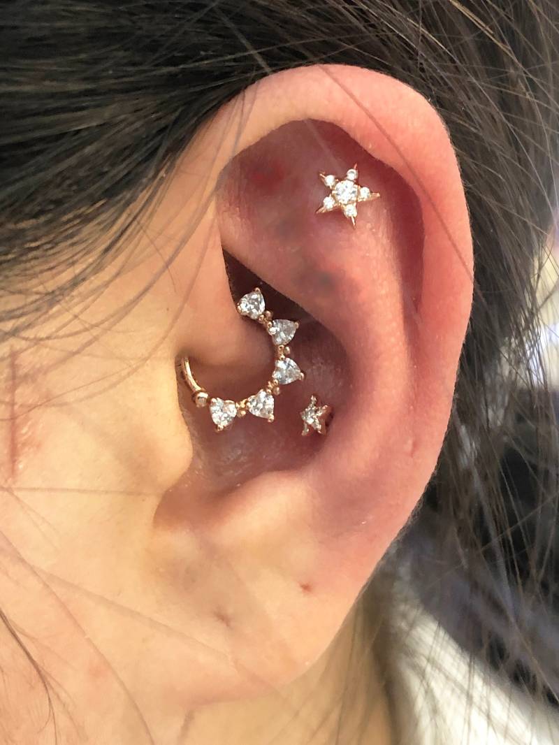 Heart Cz Daith Clicker Sterling Silber Septum Ring | 1 Stück Heart Cz Daith Clicker Sterling Silber Septum Ring | 1 Stück von PiercingRoomByJay
