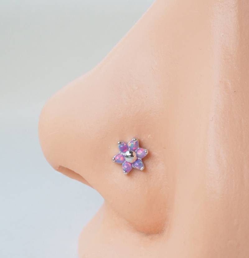 Opal Blume Sterling Silber Nasenstecker 20 Gauge Opal Blume Sterling Silber Nasenstecker 20 Gauge von PiercingRoomByJay