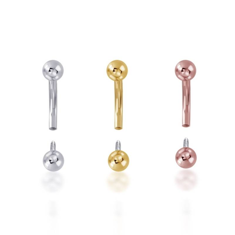sterling Silber Curved Barbell 3mm Kugel, Turm/Augenbrauen-Piercing sterling Silber Curved Barbell 3mm Kugel, Turm/Augenbrauen-Piercing von PiercingRoomByJay