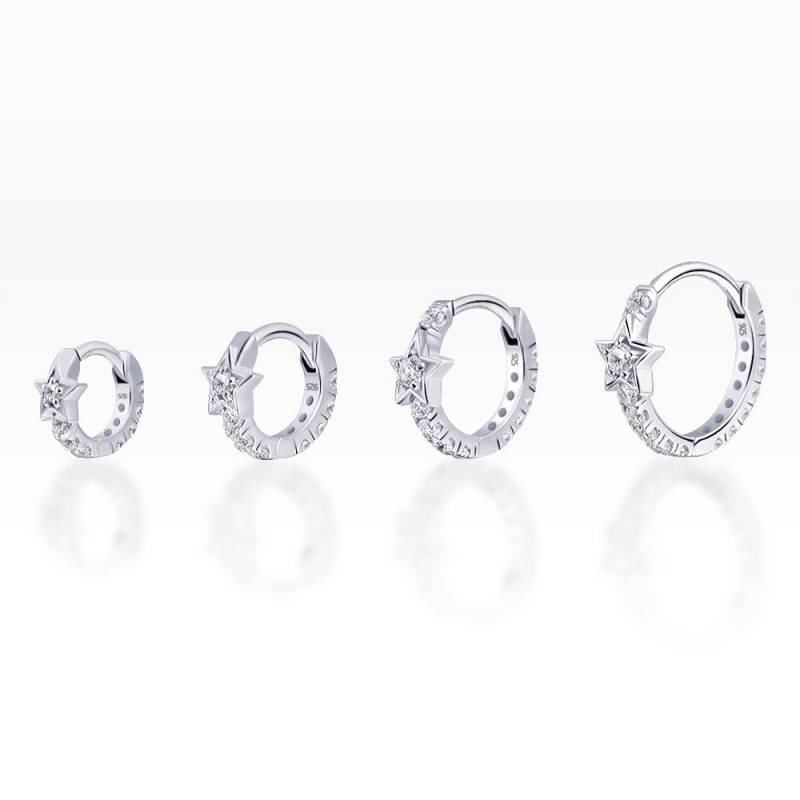 star Cz Eternity Ring | Silber/Huggie Hoop Turmohrring Knorpelohrring Helixohrring Ohrring Lobe von PiercingRoomByJay