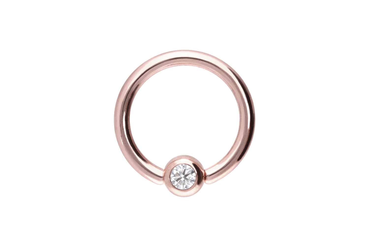 14/18 Karat Gold Klemmkugelring MOISSANIT 14/18 Karat Gold Klemmkugelring MOISSANIT von Piercingline