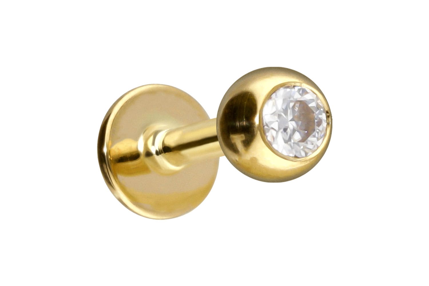 14/18 Karat Gold Labret MOISSANIT von Piercingline