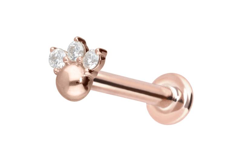 14 Karat Gold Labret mit Innengewinde 3 MOISSANITE + KUGEL von Piercingline