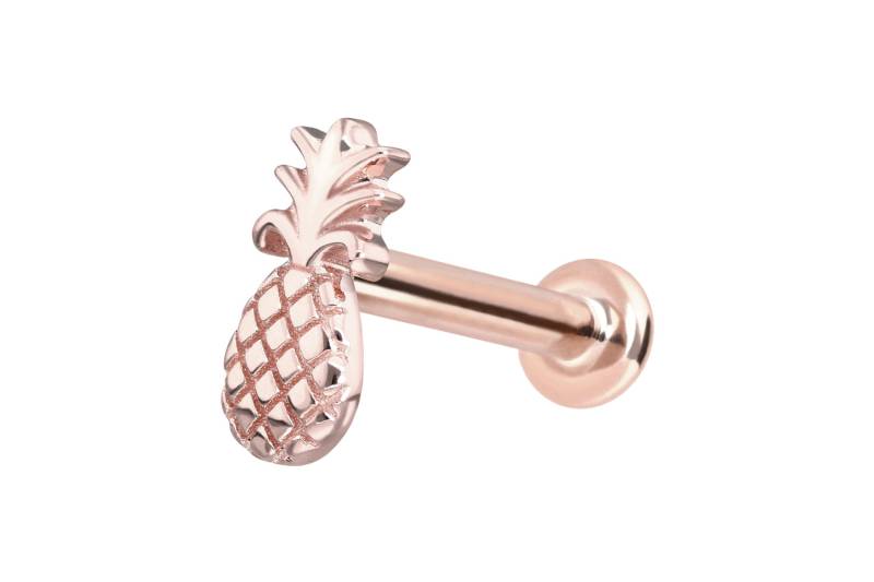 14 Karat Gold Labret mit Innengewinde ANANAS von Piercingline
