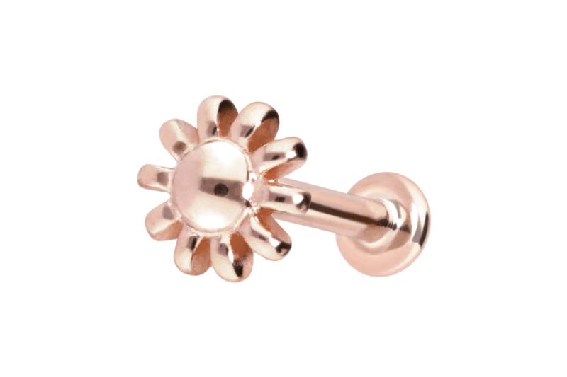 14 Karat Gold Labret mit Innengewinde BLUME von Piercingline