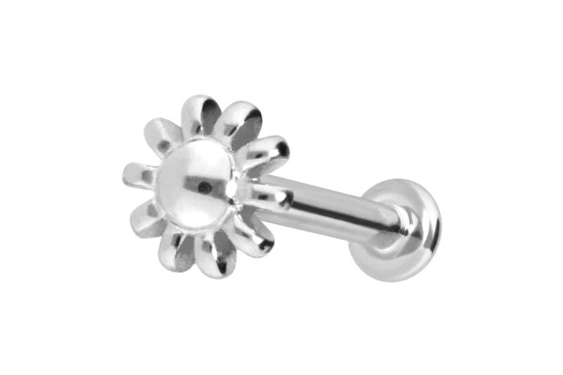 14 Karat Gold Labret mit Innengewinde BLUME von Piercingline