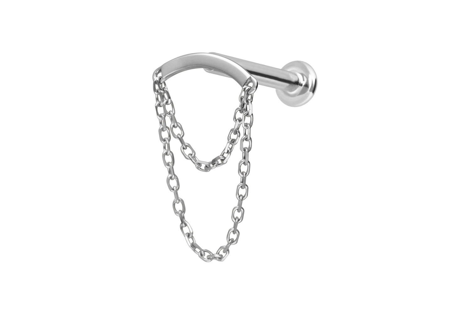 14 Karat Gold Labret mit Innengewinde BOGEN + 2 KETTEN von Piercingline