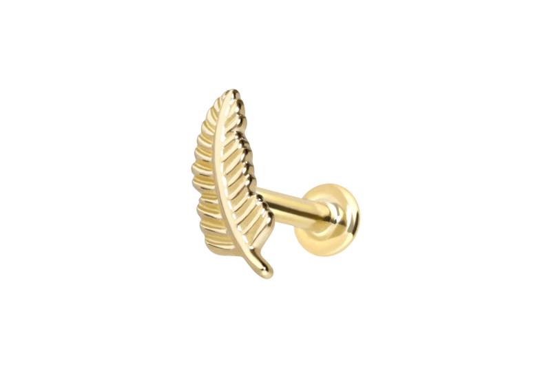 14 Karat Gold Labret mit Innengewinde FEDER von Piercingline