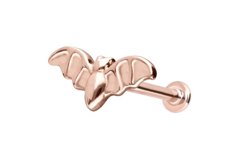 14 Karat Gold Labret mit Innengewinde FLEDERMAUS von Piercingline