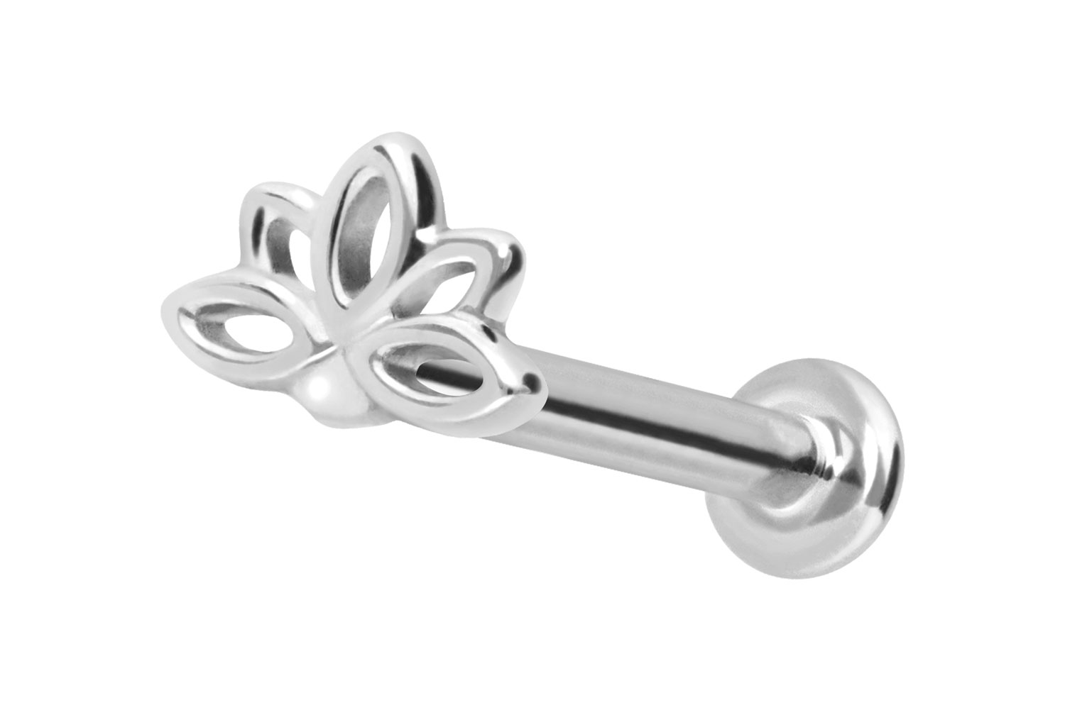 14 Karat Gold Labret mit Innengewinde LOTUSBLÜTE von Piercingline