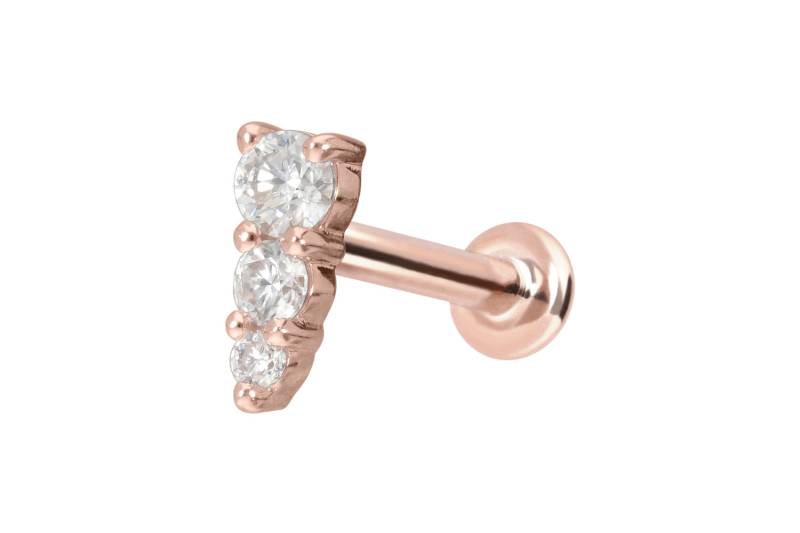 14 Karat Gold Labret mit Innengewinde MOISSANIT-EISZAPFEN von Piercingline