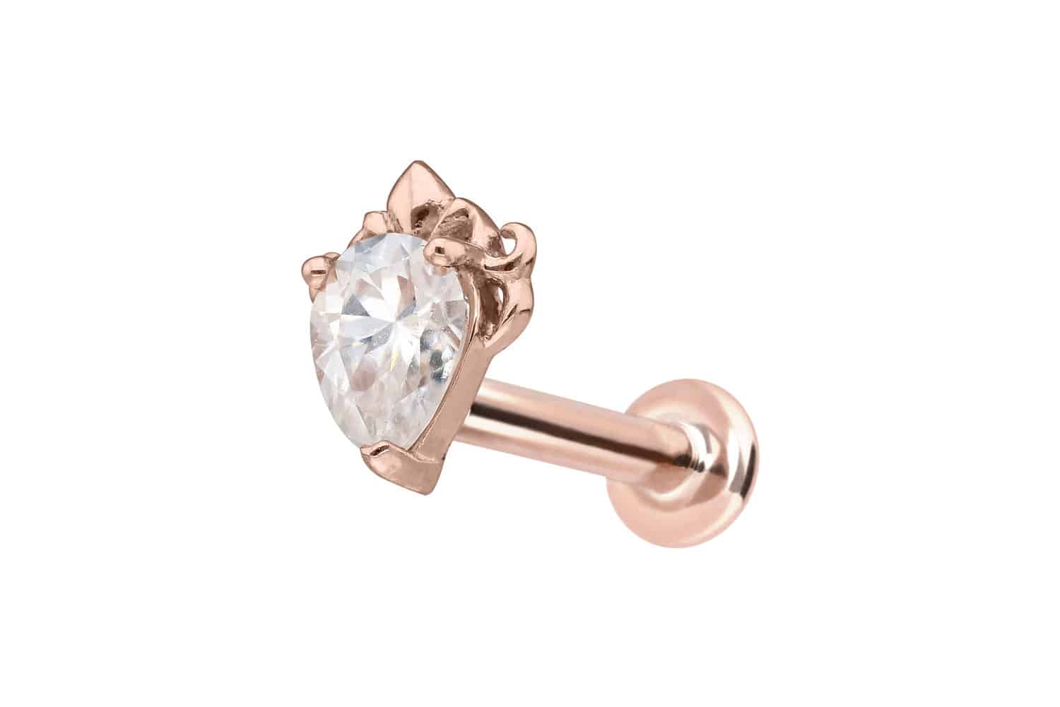 14 Karat Gold Labret mit Innengewinde MOISSANIT-TROPFEN 14 Karat Gold Labret mit Innengewinde MOISSANIT-TROPFEN von Piercingline