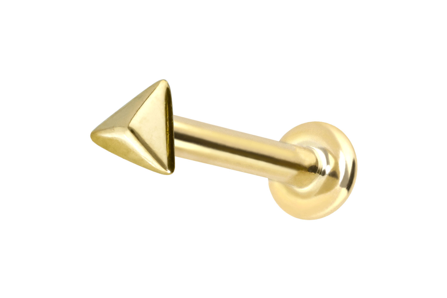 14 Karat Gold Labret mit Innengewinde PYRAMIDE von Piercingline