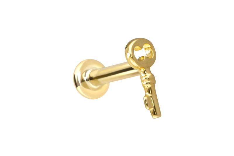 14 Karat Gold Labret mit Innengewinde SCHLÜSSEL von Piercingline
