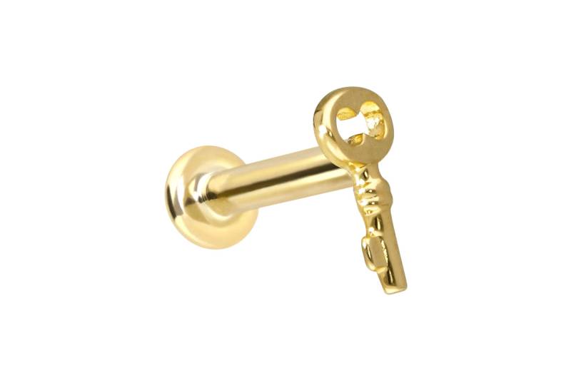 14 Karat Gold Labret mit Innengewinde SCHLÜSSEL von Piercingline